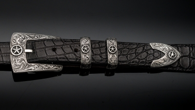 Aztec 1&quot; Fine Engraved with Silver Star, Code: EF79SS