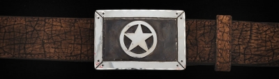 TKTS, Texas Star 1½ rectangular buckle on Chocolate Hippo