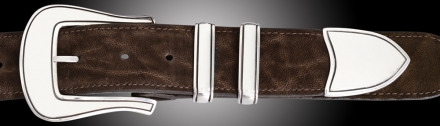 B27 El Rito smooth 4 piece buckle set on Chocolate Sueded Elephant