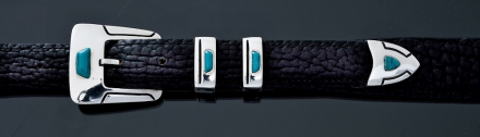 B50T 1&quot; 4 piece buckle, Gila with turquoise