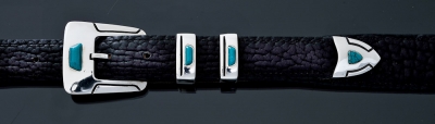 B50T 1&quot; 4 piece buckle, Gila with turquoise