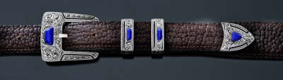 EF50L 1&quot; 4 piece buckle, Gila Fine engraved with Lapis