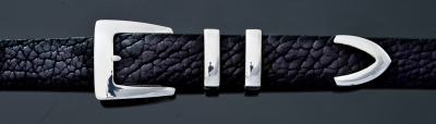 B68 1¼&quot; smooth 4 piece buckle Black American Bison