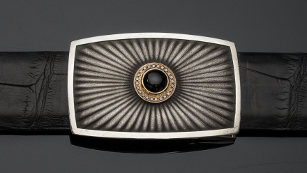  Eclipse 1 1/2&quot; with 18K bezel, Onyx Inlay and 24 black diamonds, Code: BR-05OGD